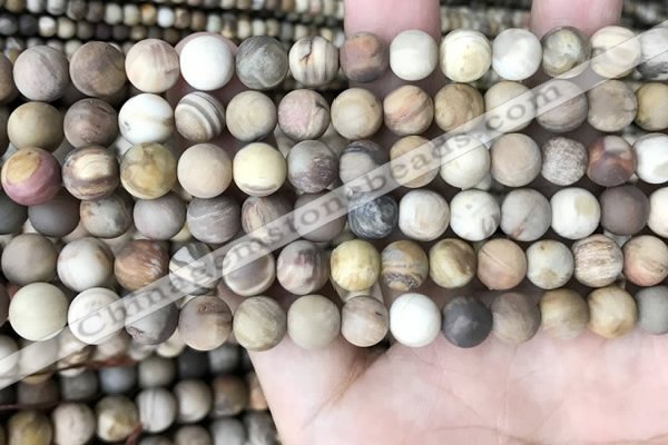 CWJ441 15.5 inches 6mm round matte wood jasper beads wholesale