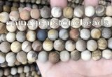 CWJ442 15.5 inches 8mm round matte wood jasper beads wholesale