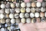 CWJ443 15.5 inches 10mm round matte wood jasper beads wholesale