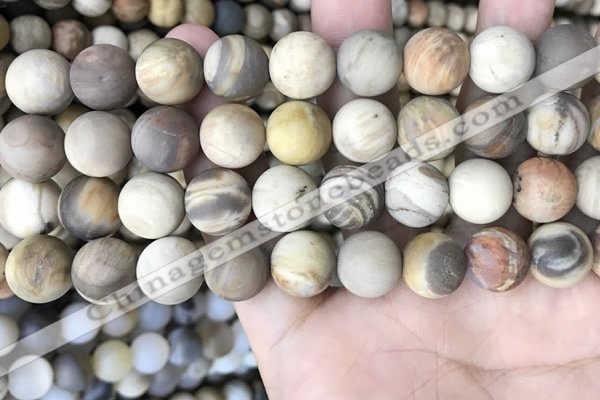 CWJ443 15.5 inches 10mm round matte wood jasper beads wholesale