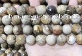 CWJ455 15.5 inches 14mm faceted round wood jasper beads wholesale