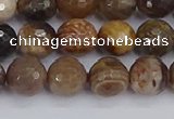 CWJ477 15.5 inches 8mm faceted round wood jasper gemstone beads