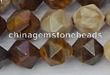 CWJ486 15.5 inches 12mm faceted nuggets wood jasper beads