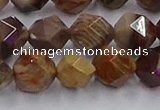 CWJ493 15.5 inches 12mm faceted nuggets wood jasper beads