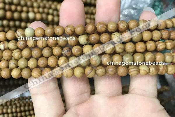 CWJ511 15.5 inches 6mm round wooden jasper beads wholesale