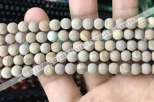 CWJ521 15.5 inches 6mm round matte wooden jasper beads wholesale