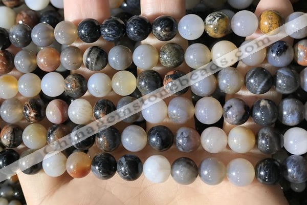 CWJ570 15.5 inches 8mm round Arizona petrified wood jasper beads