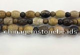 CWJ588 15.5 inches 10mm round & 13*15mm - 15*18mm rice wooden jasper beads