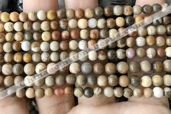 CWJ590 15.5 inches 4mm round wood jasper beads wholesale