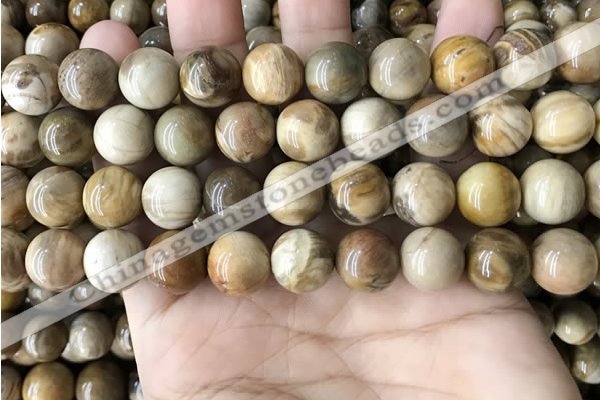 CWJ594 15.5 inches 12mm round wood jasper beads wholesale