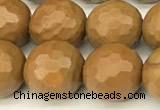 CWJ602 15 inches 8mm faceted round wooden jasper beads wholesale