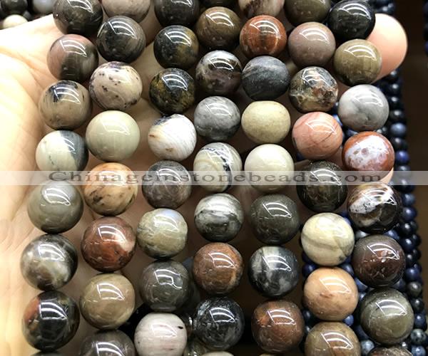 CWJ624 15 inches 12mm round wooden jasper beads wholesale