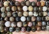 CWJ630 15 inches 10mm faceted round wooden jasper beads wholesale