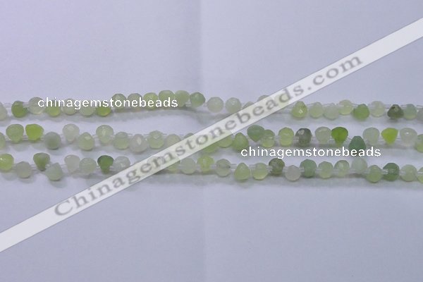 CXJ215 Top drilled 7*7mm faceted teardrop New jade beads