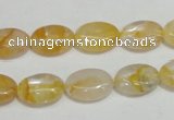 CYC01 15.5 inches 10*14mm oval yellow crystal quartz beads