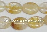 CYC02 15.5 inches 15*20mm oval yellow crystal quartz beads