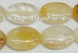 CYC03 15.5 inches 18*25mm oval yellow crystal quartz beads