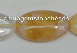 CYC04 15.5 inches 20*35mm oval yellow crystal quartz beads