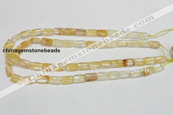 CYC08 15.5 inches 10*14mm rectangle yellow crystal quartz beads