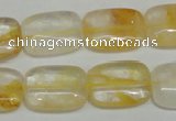 CYC09 15.5 inches 15*20mm rectangle yellow crystal quartz beads