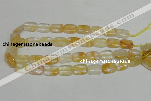 CYC09 15.5 inches 15*20mm rectangle yellow crystal quartz beads