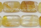 CYC10 15.5 inches 18*25mm rectangle yellow crystal quartz beads