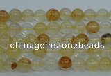 CYC101 15.5 inches 6mm round yellow crystal quartz beads