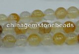 CYC102 15.5 inches 8mm round yellow crystal quartz beads