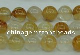 CYC103 15.5 inches 10mm round yellow crystal quartz beads