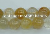 CYC104 15.5 inches 12mm round yellow crystal quartz beads