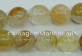 CYC105 15.5 inches 14mm round yellow crystal quartz beads