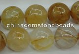 CYC106 15.5 inches 16mm round yellow crystal quartz beads