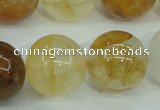 CYC108 15.5 inches 20mm round yellow crystal quartz beads