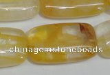 CYC11 15.5 inches 20*35mm rectangle yellow crystal quartz beads