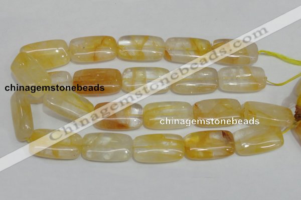 CYC11 15.5 inches 20*35mm rectangle yellow crystal quartz beads