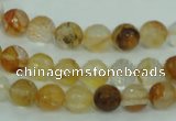 CYC113 15.5 inches 8mm faceted round yellow crystal quartz beads