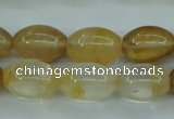 CYC120 15.5 inches 12*16mm rice yellow crystal quartz beads