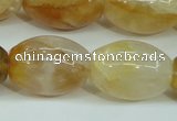 CYC125 15.5 inches 18*25mm rice yellow crystal quartz beads