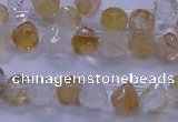 CYC135 Top drilled 7*7mm faceted teardrop yellow quartz beads