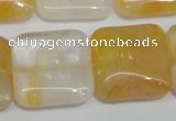 CYC14 15.5 inches 25*25mm square yellow crystal quartz beads