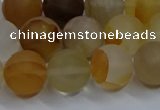 CYC143 15.5 inches 10mm round matte yellow quartz beads wholesale