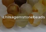 CYC144 15.5 inches 12mm round matte yellow quartz beads wholesale