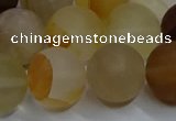 CYC145 15.5 inches 14mm round matte yellow quartz beads wholesale