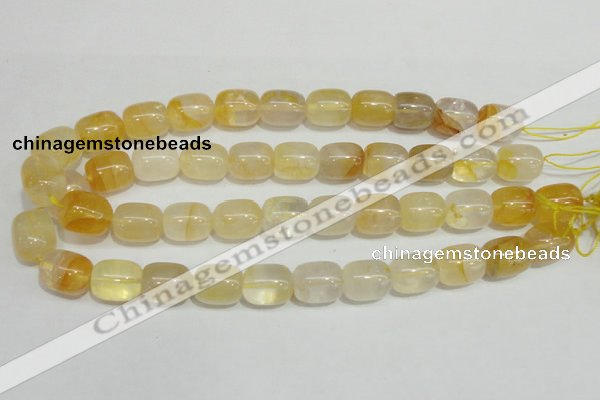 CYC15 15.5 inches 14*17mm drum yellow crystal quartz beads