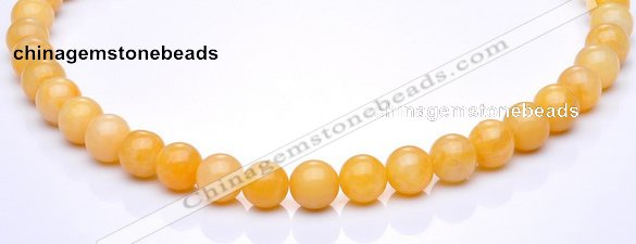 CYJ03 16 inches 8mm round yellow jade gemstone beads Wholesale