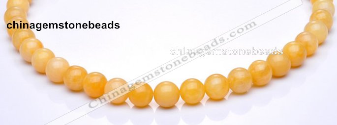 CYJ05 12mm round 16 inches yellow jade gemstone beads Wholesale