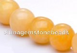 CYJ08 18mm round 16 inches yellow jade gemstone beads Wholesale