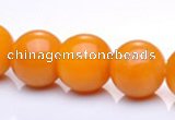 CYJ15 14mm round 16 inches yellow jade gemstone beads Wholesale