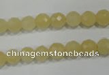 CYJ152 15.5 inches 8mm faceted round yellow jade beads wholesale