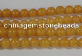 CYJ158 15.5 inches 4mm round yellow jade beads wholesale